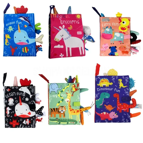 Animal Fun Cloth Book for Babies – Educational & Safe Fabric Book for Kids | D'bebé