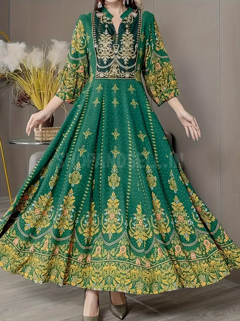 Elegant Middle Eastern Bohemian Maxi Dress